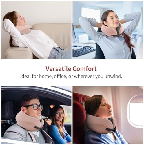 GOAL AHEAD Memory Foam Travel Pillow with Zipper Cover for Airplanes