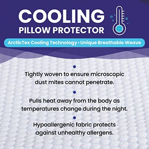 Slumberfy Cooling Waterproof Pillow Protector - Noiseless Zippered 20x26 in