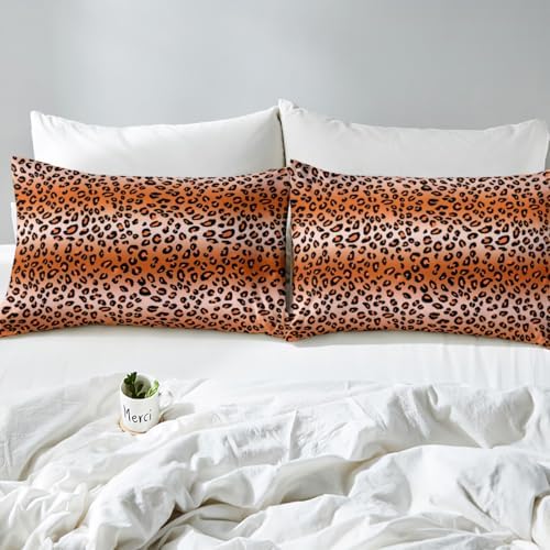 Manfei Cheetah Fur Print Twin Fitted Sheet Set