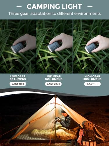 QUNATURE Portable Air Pump with Camping Light