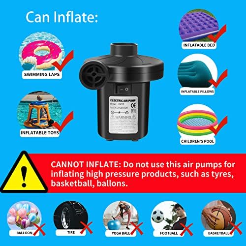 Electric Air Pump with 3 Nozzles for Inflatables 1
