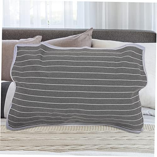 2PCS Non-Skid Pillow Covers with Grey Striped Design