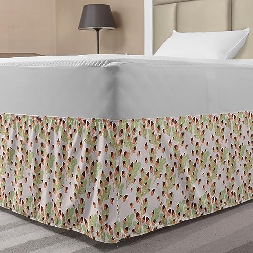 Ambesonne Autumn Bed Skirt with Acorns Print