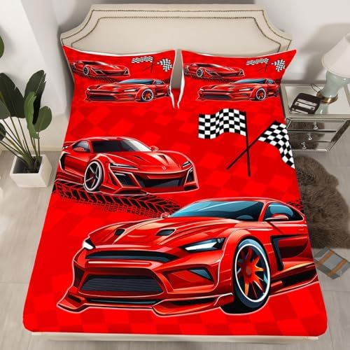 Castle Fairy Cool Race Car Sheet Set with Pillowcases