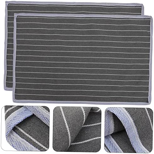 TIDTALEO 2Pcs Skid Pillow Towel Covers Gray Striped Design
