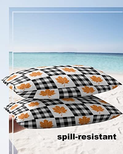 Waterproof Pillow Protector 2 Pack with Zipper and Maple Leaves Pattern