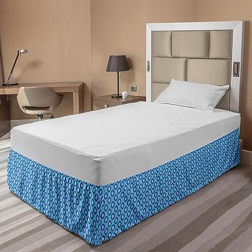 Ambesonne Abstract Elastic Bed Skirt Sky Blue and Lavender