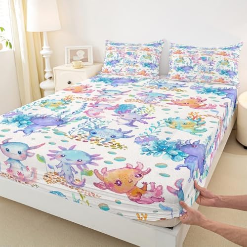 Castle Fairy Axolotl Sheet Set Twin Size Deep Pocket
