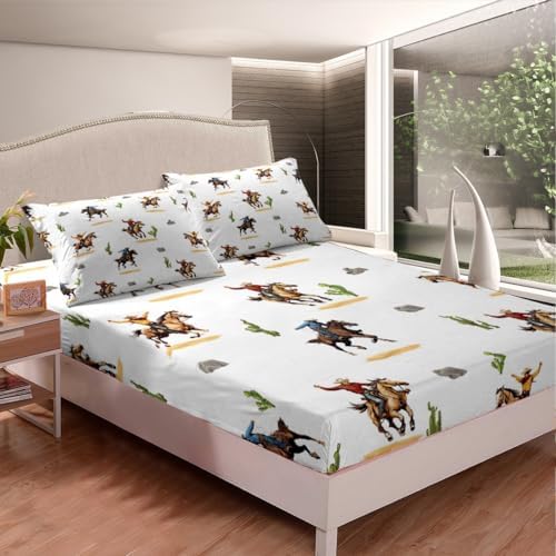 Castle Fairy Western Cowboy Horses Sheet Set 1