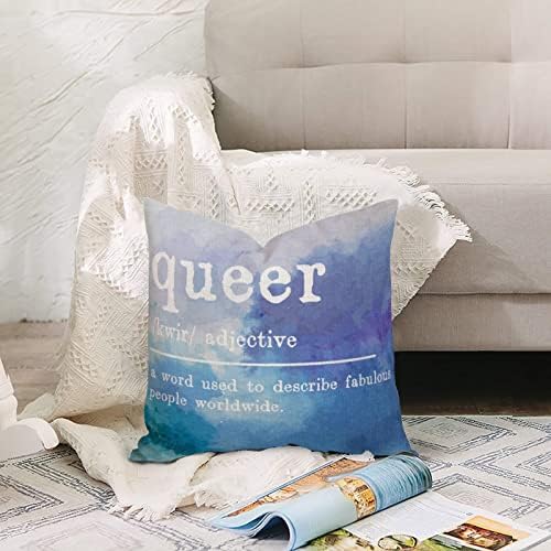Queer Vocabulary Pillow Cover 12x12in Cotton Linen