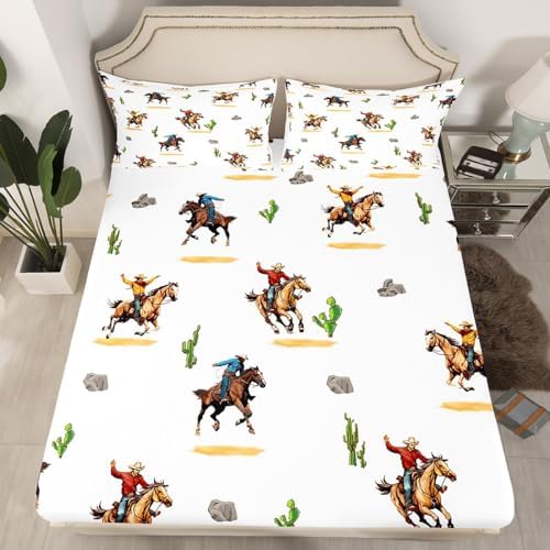Castle Fairy Western Cowboy Horses Sheet Set 1