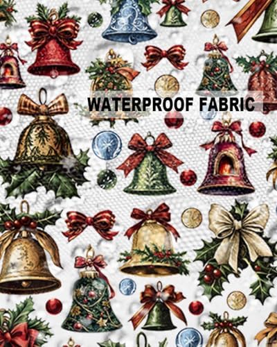 Waterproof Pillow Protector 2 Pack with Zipper and Christmas Bells Bows