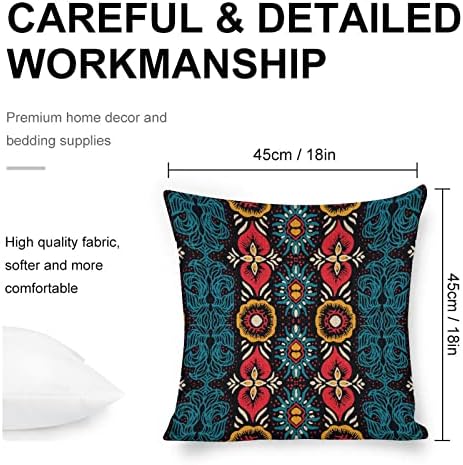 JOJOART Ikat Geometric Linen Pillow Covers 18x18In Set of 1