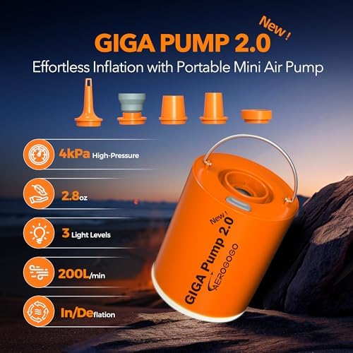 GIGA PUMP 20 Rechargeable Air Pump with Lantern and 5 Nozzles