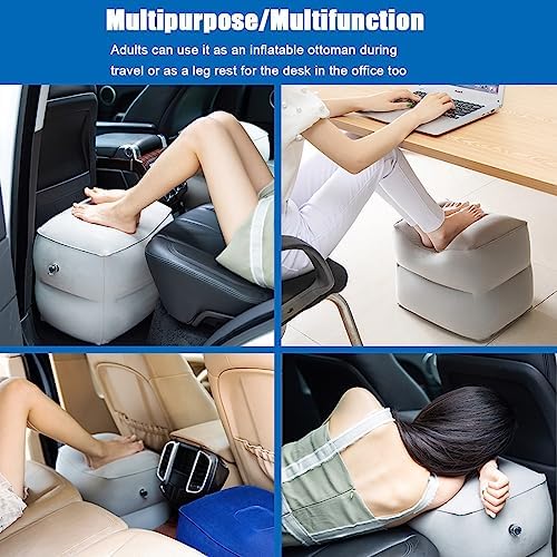 VOPHIA 2 Pack Inflatable Travel Footrest for Airplane Car Train Office Home