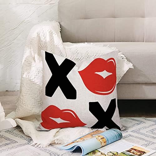 BESTORLOVE Red Lips XOXO Pillowcase 20x20in 1