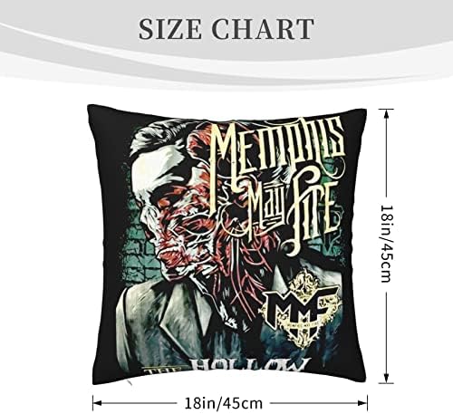 AMIOUDR Memphis Rock May Fire Band 18x18 Throw Pillow Cover