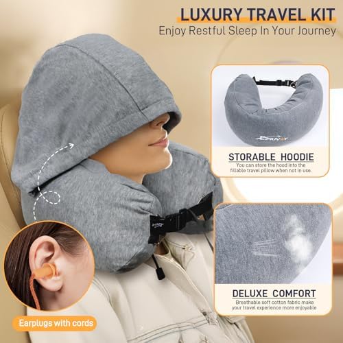 EZ4UVOY Stuffable Hood Pillow for Travel