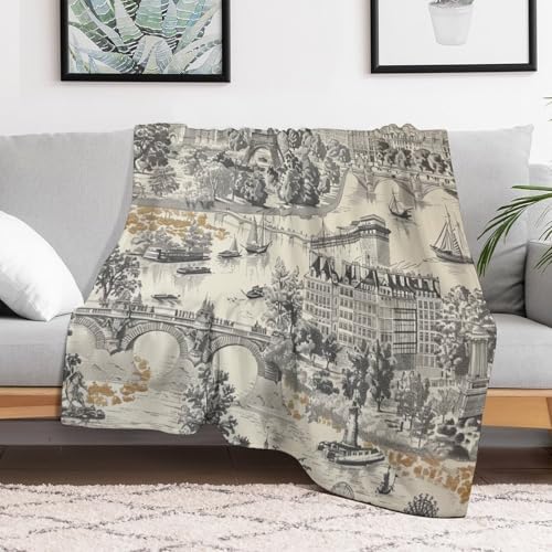 HDESDIS Abstract City Flannel Throw Blanket 40x50 Inch