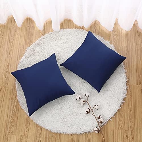 MUMFAS 2-Pack Solid Navy Blue Throw Pillow Covers