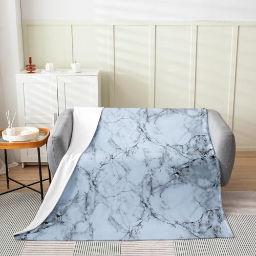 jejeloiu Fuzzy Marble Throw Blanket 40x50 Modern Plush Bedding