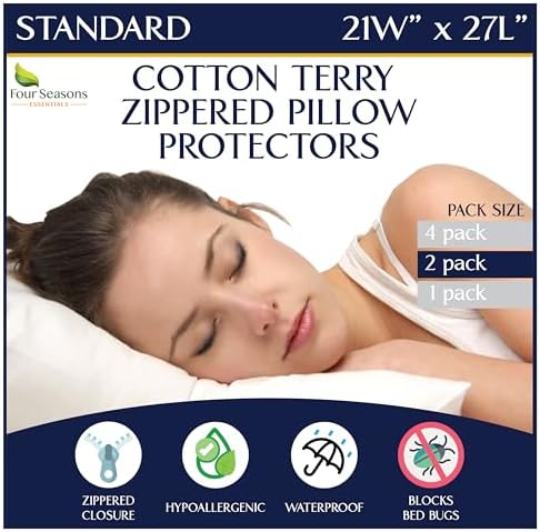 Four Seasons Essentials Standard Pillow Protectors Set of 2 1