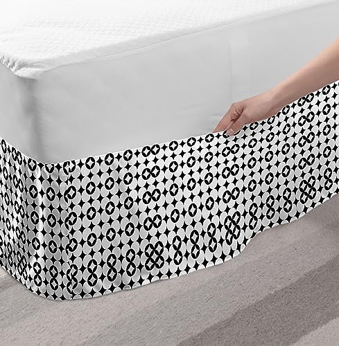Ambesonne Mosaic Elastic Bed Skirt Twin XL Black White