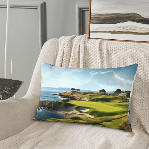 Seaside Golf Course Pillow Cases Set of 2 Microfiber with Hidden Zipper