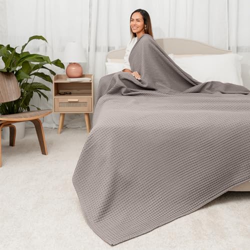 Comfy Cubs Waffle Weave Throw Blanket - Charcoal 50 X 60