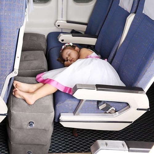 HOMCA Adjustable Inflatable Travel Foot Rest Pillow for Airplane Car Home