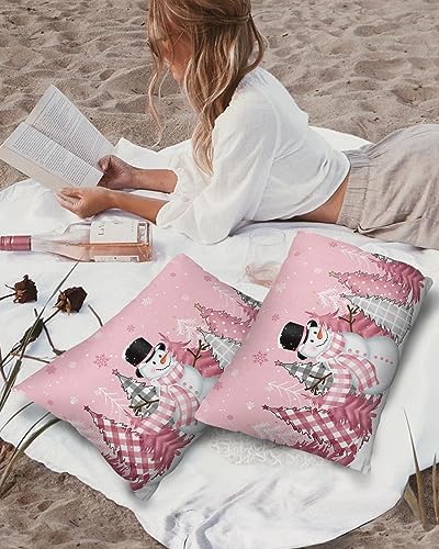 Waterproof Pillow Protector 2 Pack - Christmas Pink Design