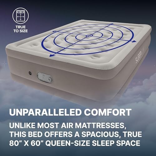 SleepLux Durable Air Mattress with Built-in Pump and USB Charger