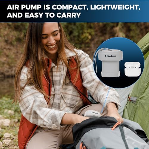 KingCamp Air Pump for Inflatables 4 Nozzle Quick Inflator Deflator
