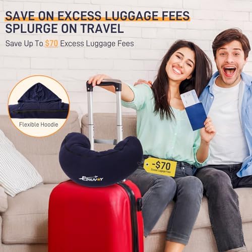 EZ4UVOY Stuffable Hood Pillow with Zipper for Travel