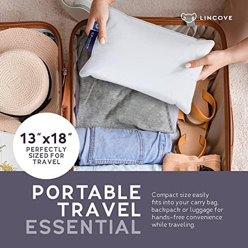 Lincove Travel Pillow - 13x18 Inches Down Feather Comfort