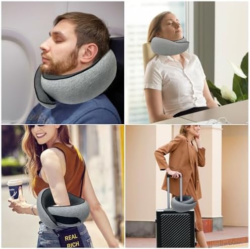 Premium Travel Pillow with 360 Support and Velcro Closure
