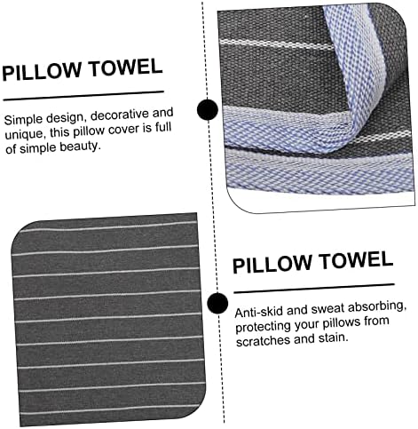 TIDTALEO 2Pcs Skid Pillow Towel Covers Gray Striped Design