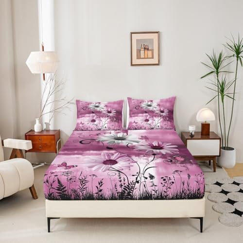Castle Fairy Rustic Floral Sheet Set with 2 Pillowcases