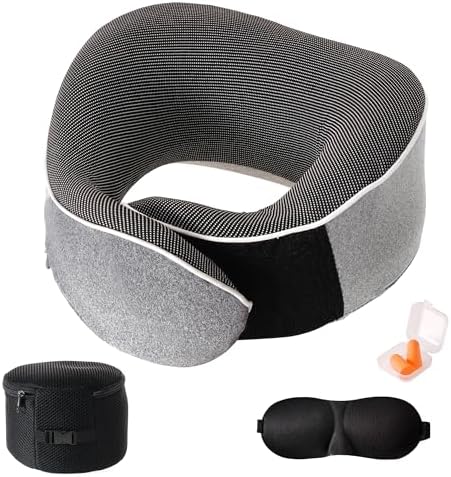 Tri-tra Travel Pillow with Eye Mask and Earplugs Grey 1