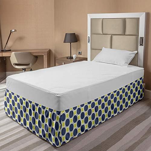 Ambesonne Abstract Surreal Bedskirt Slate Blue and Green
