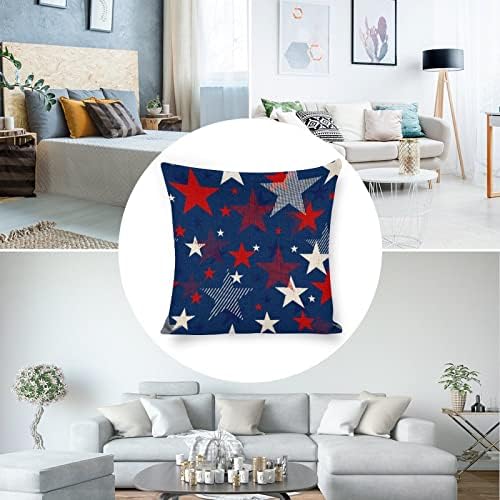 JOJOART USA Flag Linen Throw Pillow Covers Set of 2