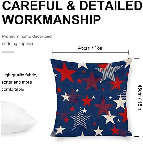 JOJOART USA Flag Linen Throw Pillow Covers Set of 2