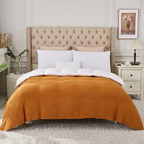 Longhui Bedding Burnt Orange Cotton Throw Blanket