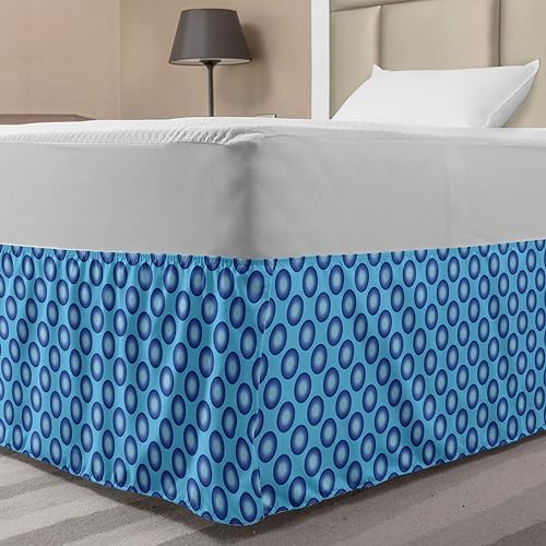 Ambesonne Abstract Elastic Bed Skirt Sky Blue and Lavender