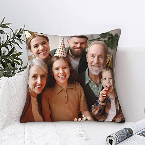 Custom Velvet Pillow Covers with Photo or Text 16x16 Inch Square