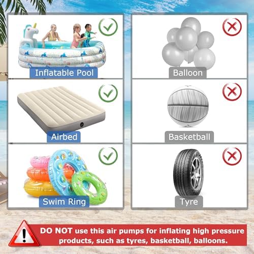 Electric Air Pump with 4 Nozzles for Mattress Pool Toy Raft Boat