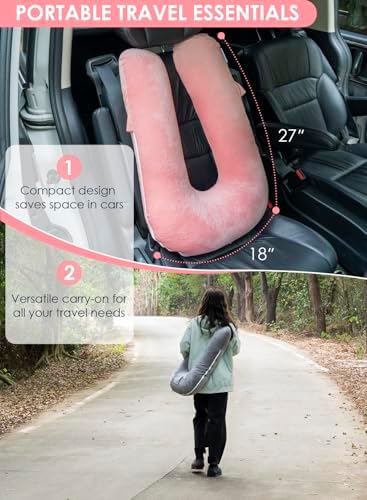 QUEEN ROSE Pink Travel Pillow for Car