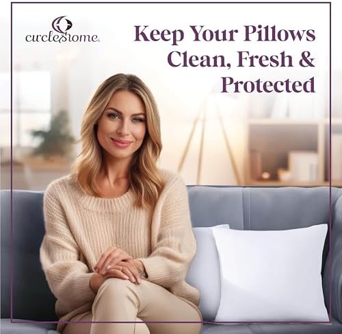 CIRCLESHOME Throw Pillow Protectors 16x16 Square 2 Pack