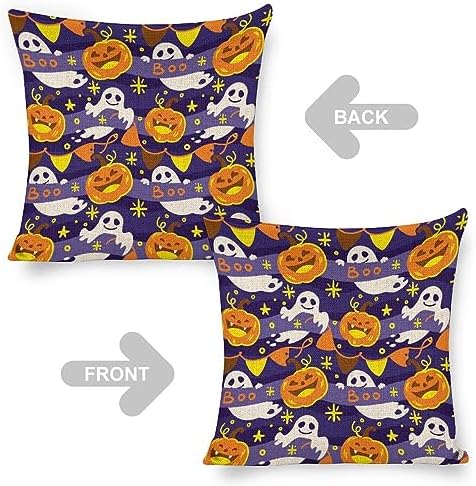 JOJOART Halloween Pumpkin Ghost Pillow Covers Set of 2 1