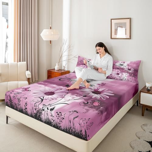 Castle Fairy Rustic Floral Sheet Set with 2 Pillowcases
